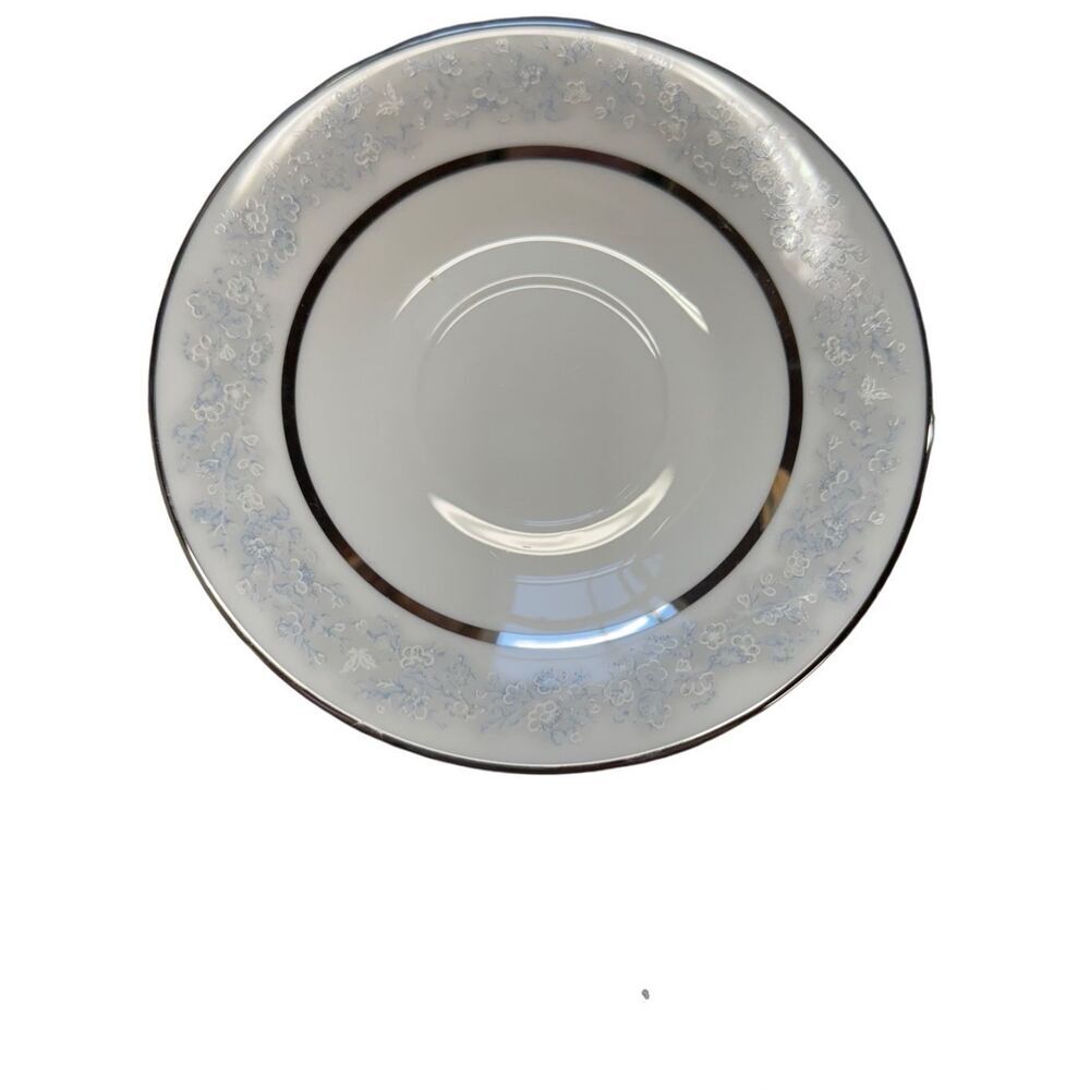 OXFORD Lenox China Twilight Dell White Silver Blue White Floral 8" SALAD PLATE s - Picture 11 of 11